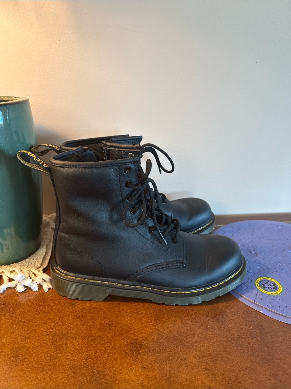 Dr. Martens Black Interior Label Detail